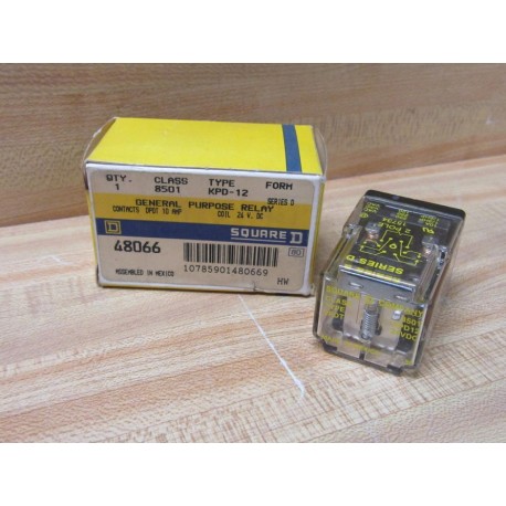 Square D 8501-KPD-12 Relay 8501KPD12 Coil 24VDC 48066