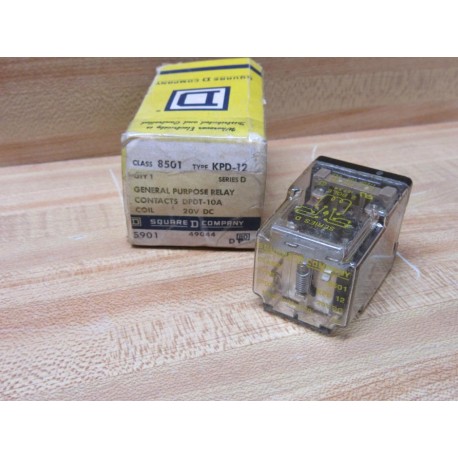 Square D 8501-KPD-12 Relay 8501KPD12 Coil 20V DC 49044