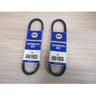 Napa 25-06103 Cogged V-Belt 2506103 B114 (Pack of 2)