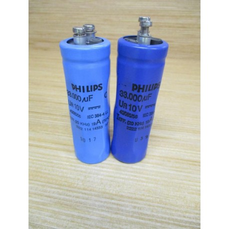 Philips 2222-114-14333 Capacitor 33.000UF 10VDC (Pack of 2) - Used