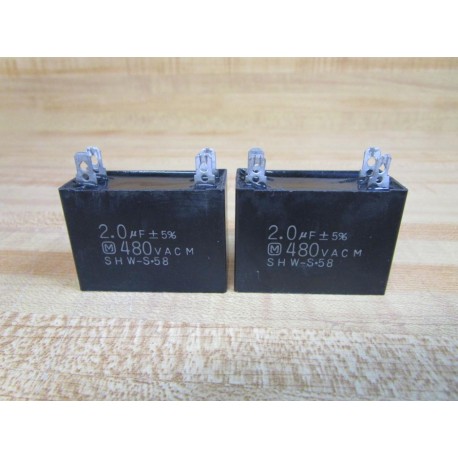 Matsushita SHW-S.58 Capacitor 2.0µF 480VACM SHW-S-58 (Pack of 2) - Used