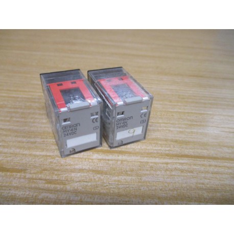 Omron MY4N-24VDC Relay MY4N24VDC 24V DC New Style (Pack of 2) - Used