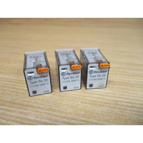 Finder 56.32 Relay 5632 24VAC Coil (Pack of 3) - Used