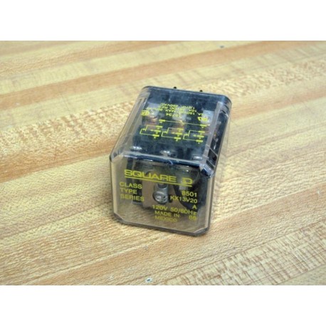 Square D 8501-KX13V20 Relay 8501KX13V20 - Used