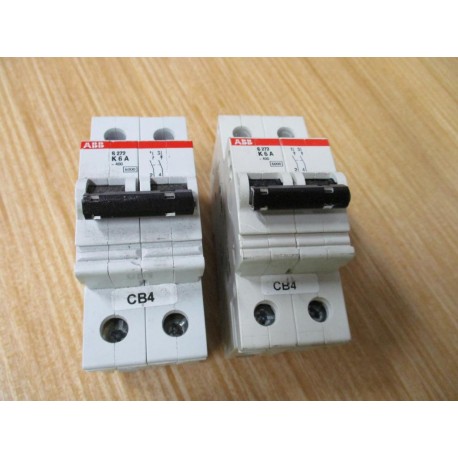 ABB S272-K6A Circuit Breaker (Pack of 2) - Used