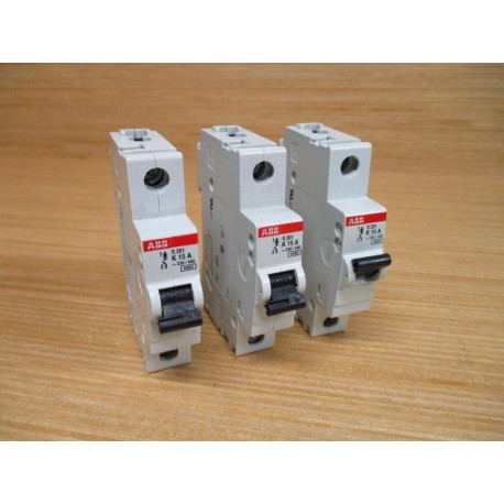 ABB S201-K15 15A Circuit Breaker S201-K15A (Pack of 3) - Used