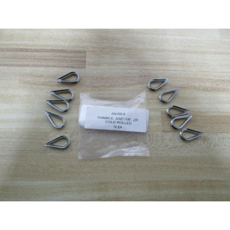 AN100-4 Thimble 332"-18" ZP Cold Rolled (Pack of 10)