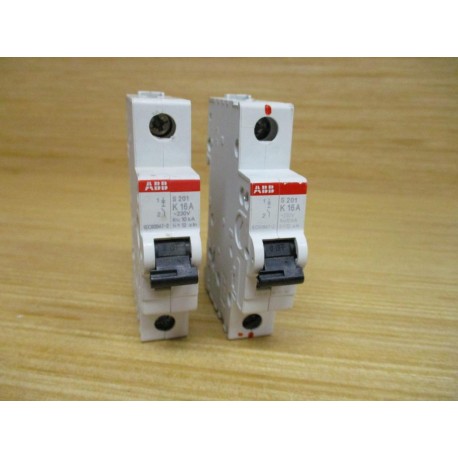 ABB S201-K16 16A Circuit Breaker S201-K16A 230V,WIndicator (Pack of 2) - Used