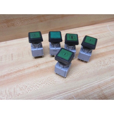 Rafi 1.20 122 Push Button Module 120122 Green Legend (Pack of 5) - Used