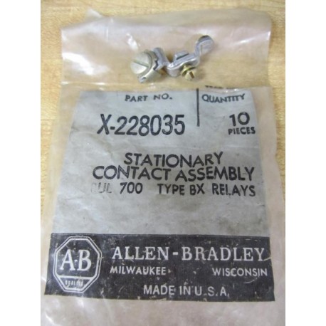 Allen Bradley X-228035 Stationary Contact Assembly X228035 (Pack of 10)