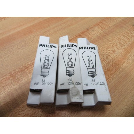 Philips 6S Lamp Bulb 120130V 6W (Pack of 3)