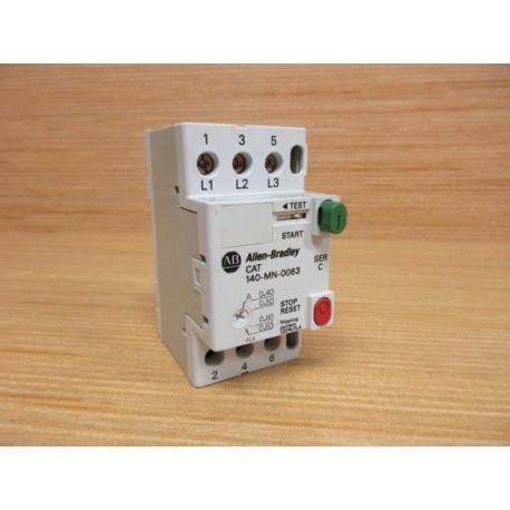 Allen Bradley 140-MN-0063 Motor Starter 140MN0063 Ser C - Used