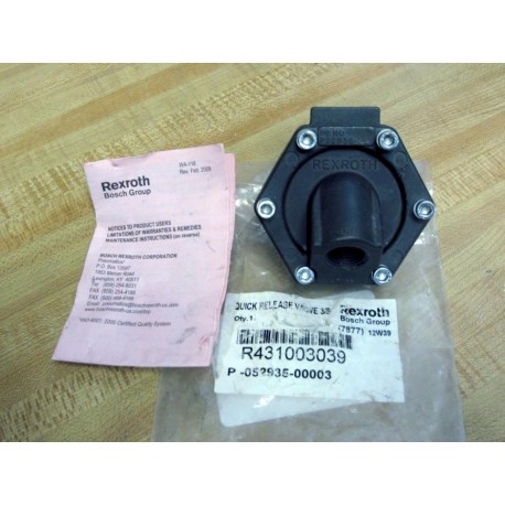 Rexroth Bosch R431003039 Quick Release Valve P-052935-00003