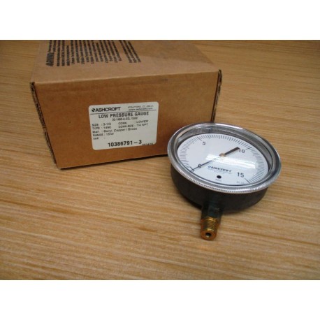 Ashcroft 35-1490-A-02L-15IW Low Pressure Gauge 10386791-3