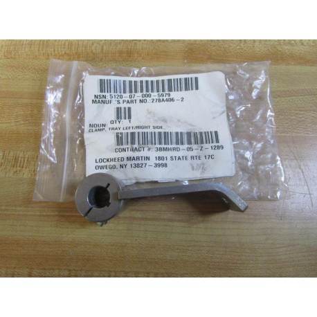 Lockheed Martin 278A406-2 Tray Clamp WKeyway 278A4062