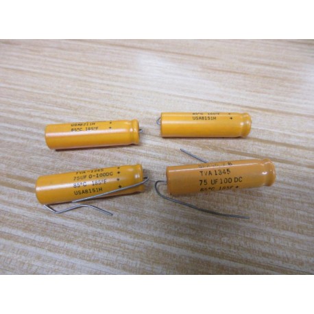 Sprague TVA-1345 Capacitor TVA 1345 4µF 100DC (Pack of 4) - New No Box