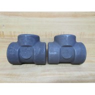 Generic ASA105N 722BBB 1-3M B16 Threaded Tee 722BBB (Pack of 2) - New No Box