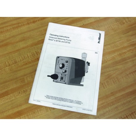 ProMinent 986356 Solenoid Metering Pump Operating Instructions - New No Box