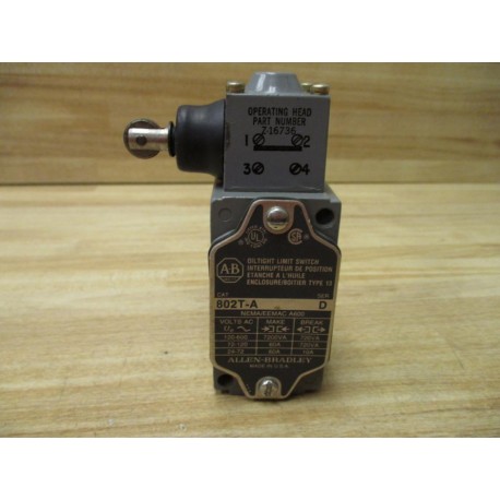 Allen Bradley 802T-A Limit Switch 802TA Series D - Used