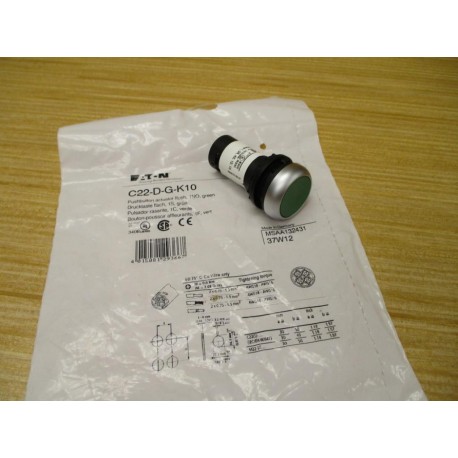 Eaton C22-D-G-K10 Pushbutton C22DGK10