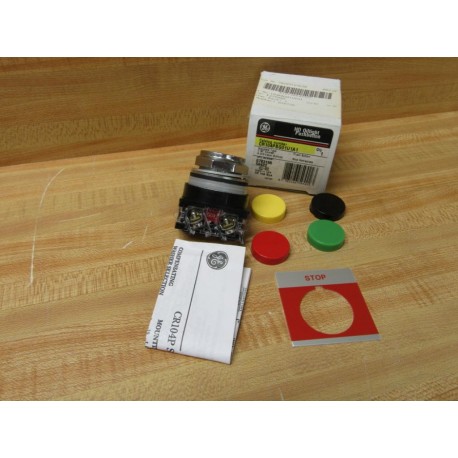 General Electric CR104PBG01U1A1 Flush Button GE wStop Plate & CR104P-XC01