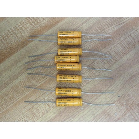 Sprague TVA-1410 Atom Capacitor TVA1410  20µF 150VDC (Pack of 8) - New No Box