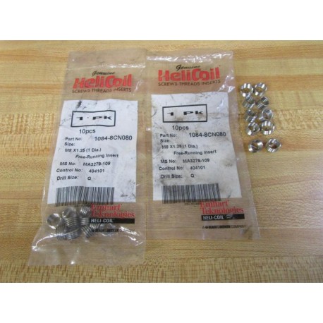 HeliCoil 1084-8CN080 Emhart Free-Running Insert MA3279-109 (Pack of 20)