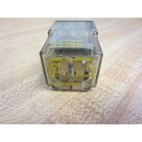 Square D 8501-KP13-120V Relay 8501-KP13-P14 Series D - Used