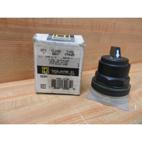 Square D 9001-KS42B Schneider Selector Switch 3 Pos 32261 wBlack Nut