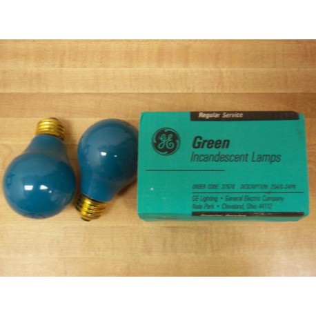General Electric 37578 Green  Lamp 2PK