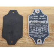 Allen Bradley 802T-AYF510 Limit Switch Cover Only - New No Box
