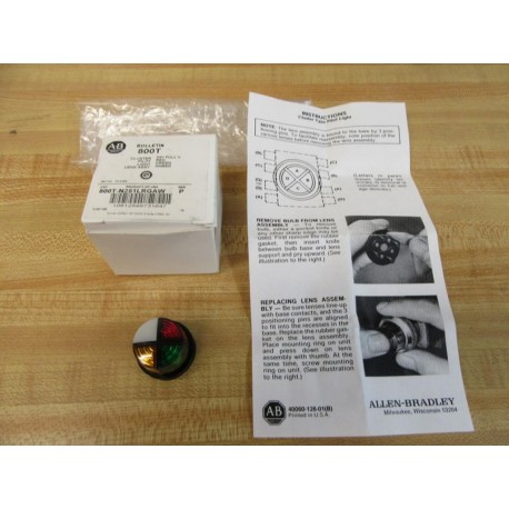Allen Bradley 800T-N251LRGAW Cluster Pilot Lens Assembly