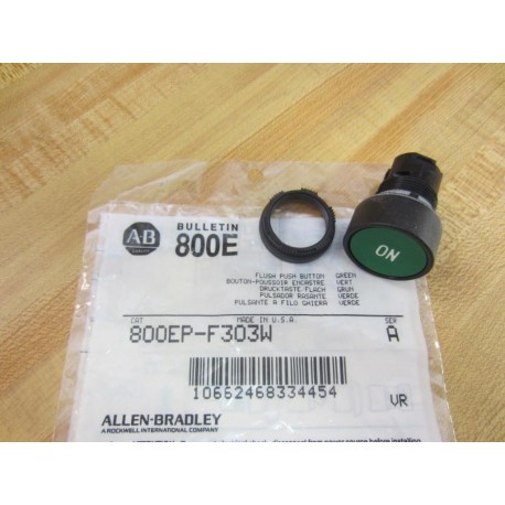 Allen Bradley 800EP-F303W Green (On) Button 800EPF303W