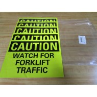 Generic 49DT86 Adhesive Caution Forklift Sign (Pack of 5)