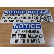 Generic NOTICE NO BEVERAGES 10" x 14" Plastic Sign (Pack of 3) - New No Box