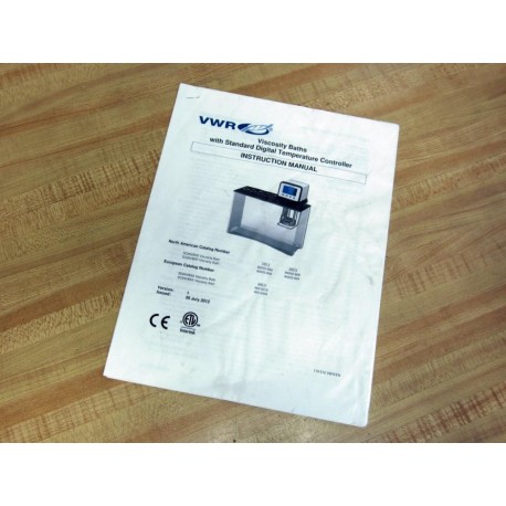 VWR 110-512 Instruction Manual 110512 - New No Box