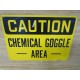 Generic CAUTION CHEMICAL GOGGLE AREA 10" x 14" Metal Sign - New No Box