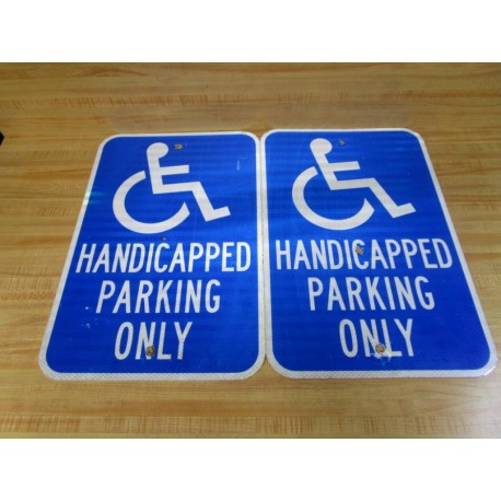 Generic HANDICAPPED PARKING ONLY 18"x12" Metal Sign (Pack of 2) - Used