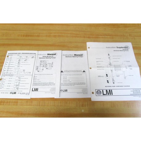 LMI B9-C9 Electronic Metering Pumps Manual Kit B9C9 - New No Box