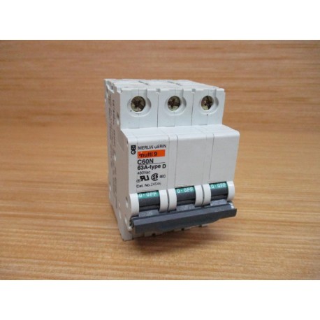 Square D MG24546 Merlin Gerin 63A Breaker Schneider 24546 W DIN Clips - Used