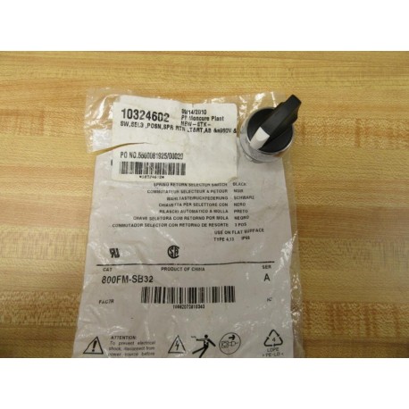 Allen Bradley 800FM-SB32 3-Pos Spring Return Switch 800FMSB32 Ser A ...