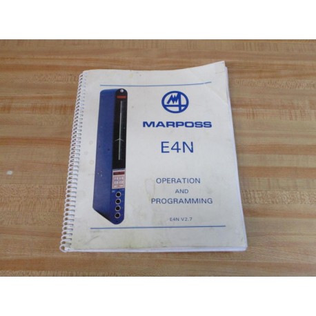 Marposs E4N V2.7 Operation And Programming Manual E4NV27 - Used