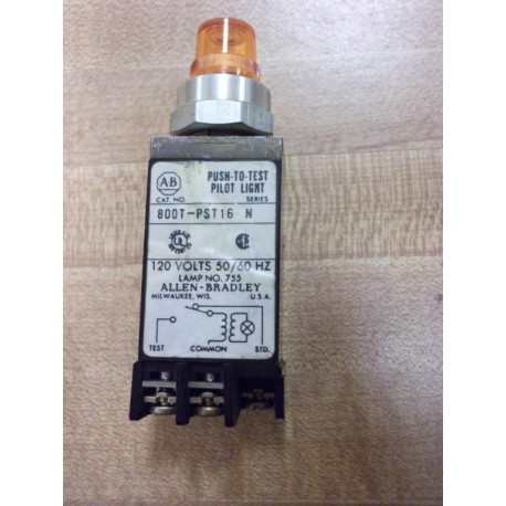 Allen Bradley 800T-PST16 Pilot Light 800T-PST16A Amber (Pack of 3) - Used