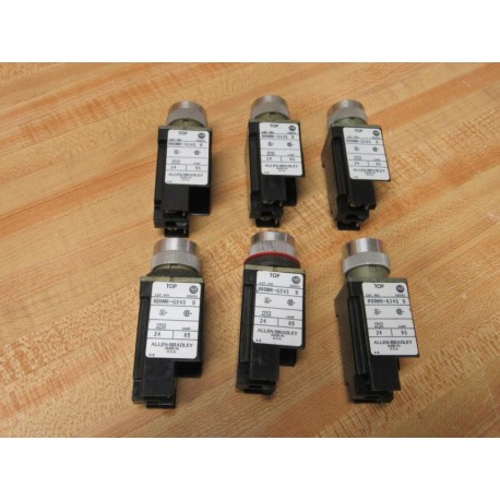 Allen Bradley 800MR-Q24S Pilot Light 800MRQ24S (Pack of 6) - Used