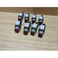 Allen Bradley 800MR-P16S Pilot Light 800MRP16S Red (Pack of 8) - Used