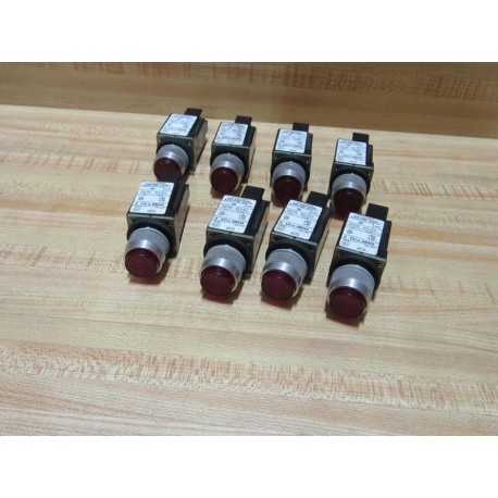 Allen Bradley 800MR-P16S Pilot Light 800MRP16S Red (Pack of 8) - Used