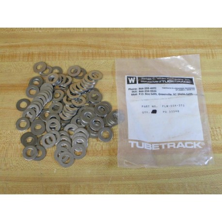 James C. White FLW-SS4-375 Tubetrack Stainless Steel Washer 35548 (Pack of 100)