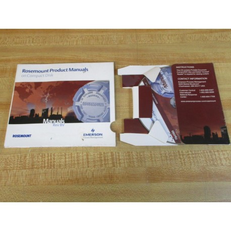 Emerson 00822-0100-0010 Rosemount Product Manuals CD Rev. BV - Used