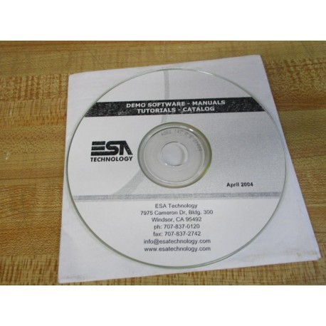 ESA Technology 4080 147 RE 21499 Demo Software Manuals CD - Used