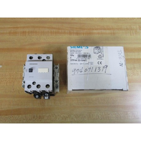 Siemens 3TF44 22-0AK1 Contactor 3TF44220AK1
